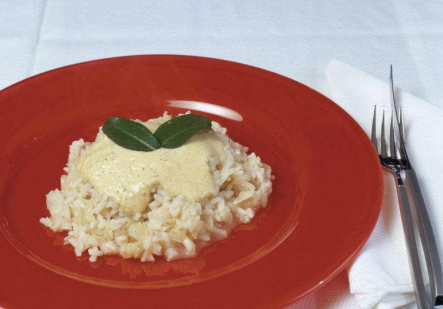 Savooiekool-risotto met fonduta