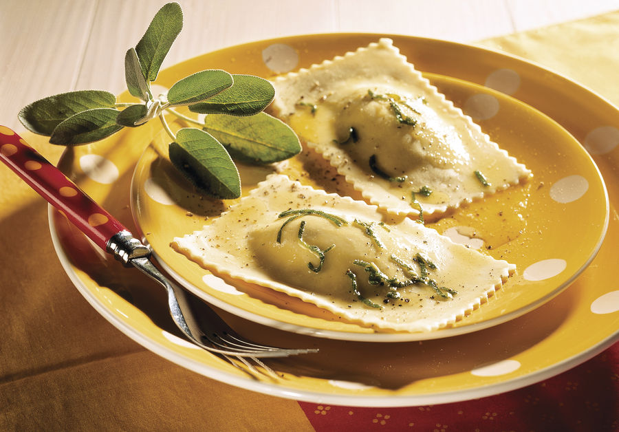 Reuzenravioli met Gruyère en salieboter