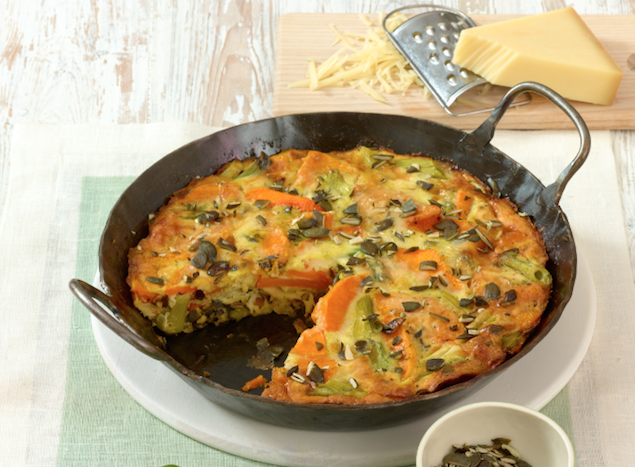 Tortilla met pompoen en Gruyère AOP