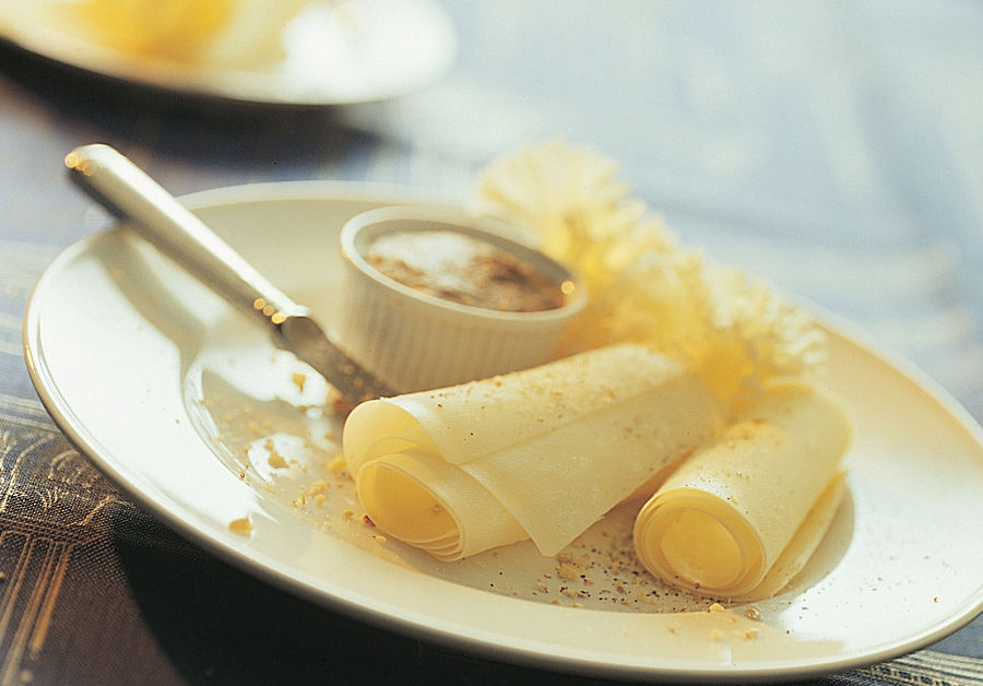 Kaas met een mousse van gedroogde vruchten