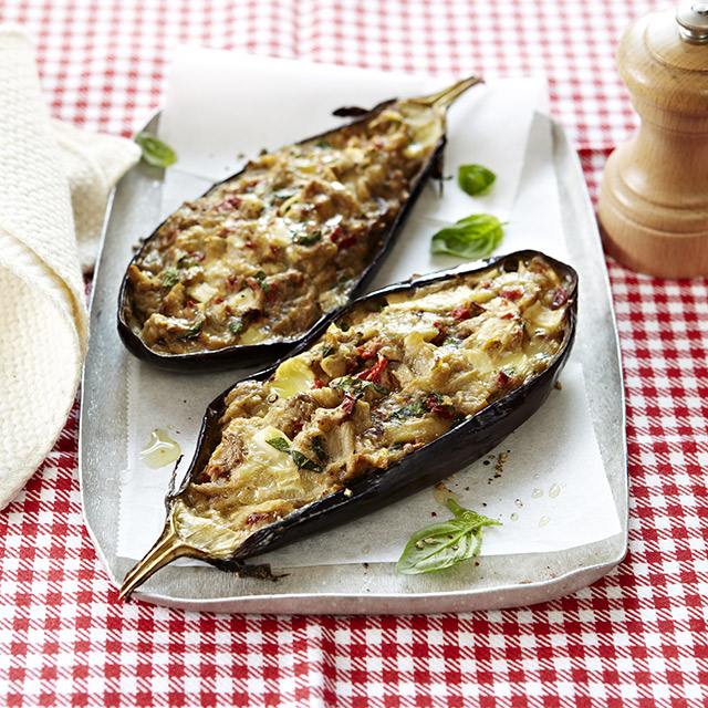 Gevulde aubergine met Tomme Vaudoise