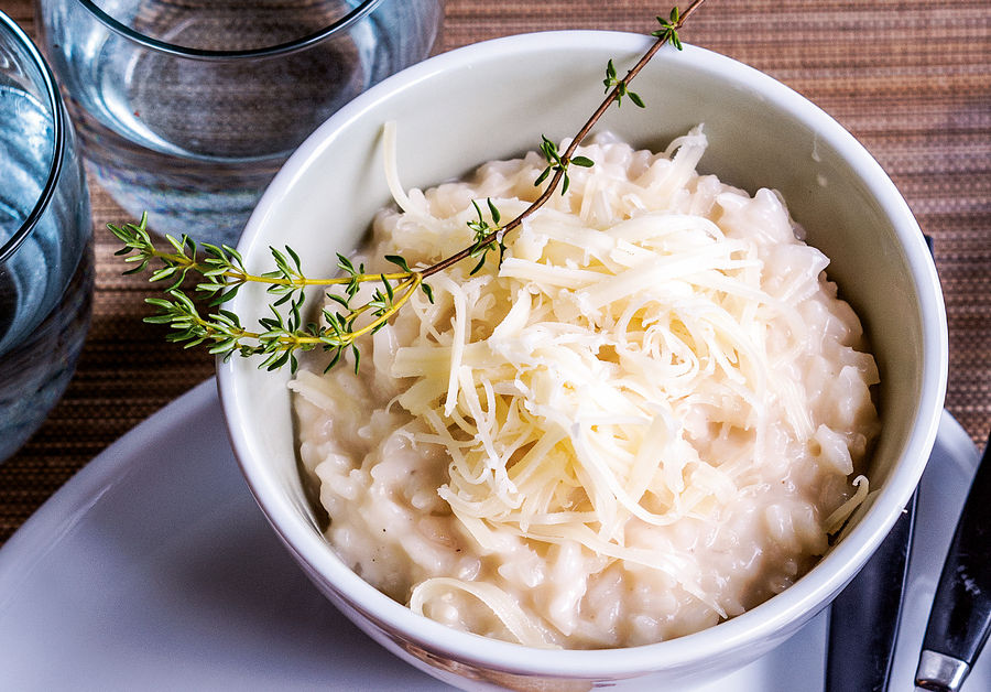 Tilsiter-risotto met fruit-groente