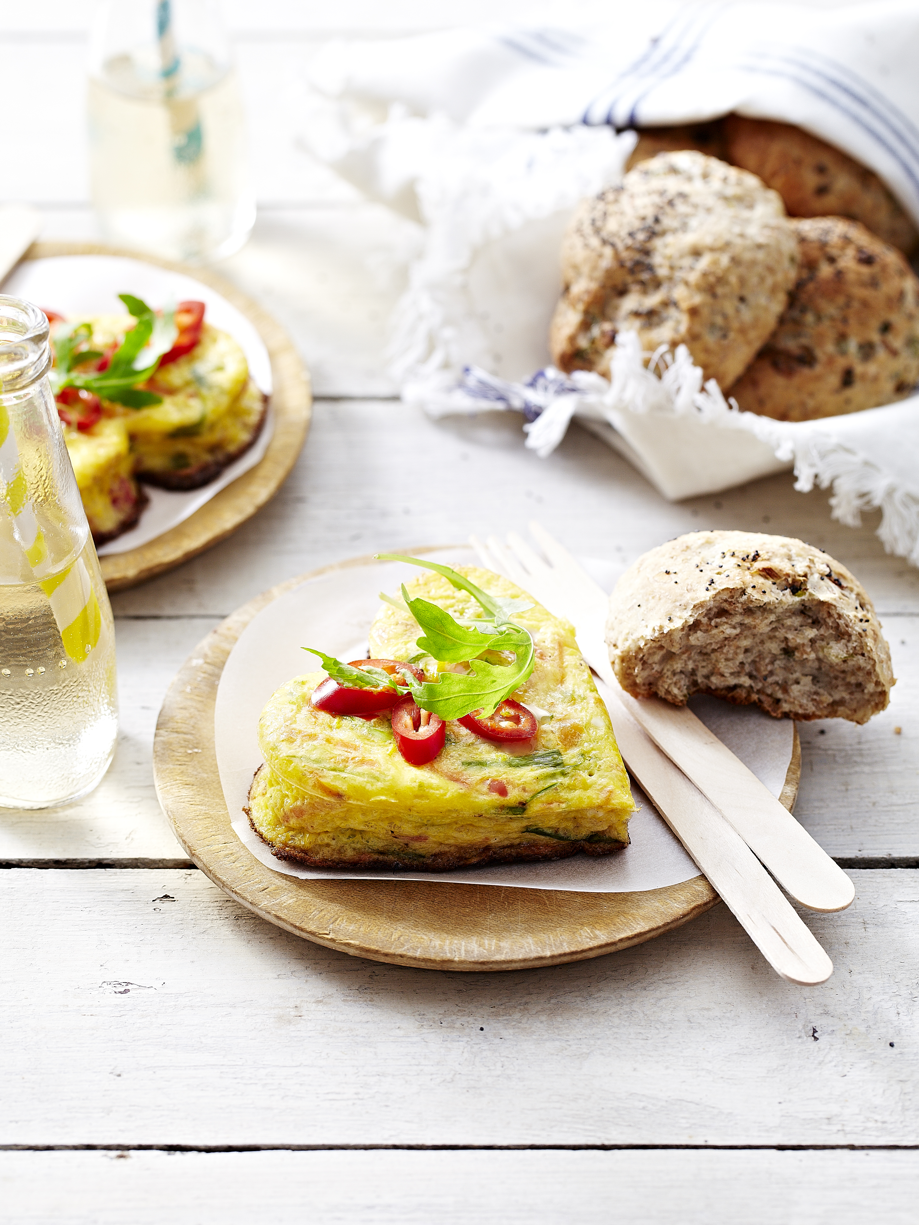 Harten van omelet met groenten en Le Gruyère AOP